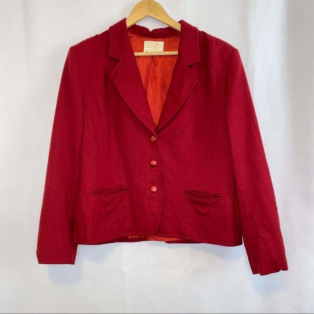 Pendleton Vintage Pendleton Red Wool Single Breas… - image 1